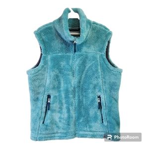 Free Country Womens Teal Soft Cozy Full Zip Vest L